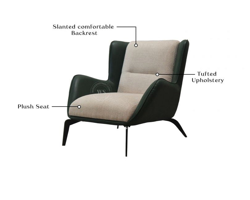 Carolina Lounge Chair Leaf – Green Velvet Accent Chair Pakistan