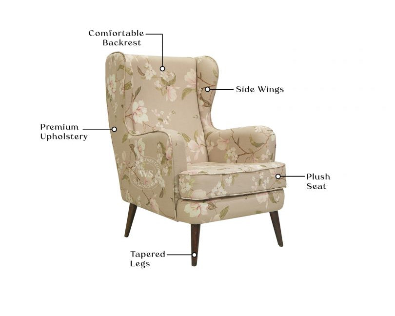 Claudia Lounge Chair Magnolia Beige – Cotton Accent Chair Pakistan