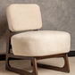 Modern Upholstered Accent Chair with Wooden Base – Stylish Minimalist Lounge Seating