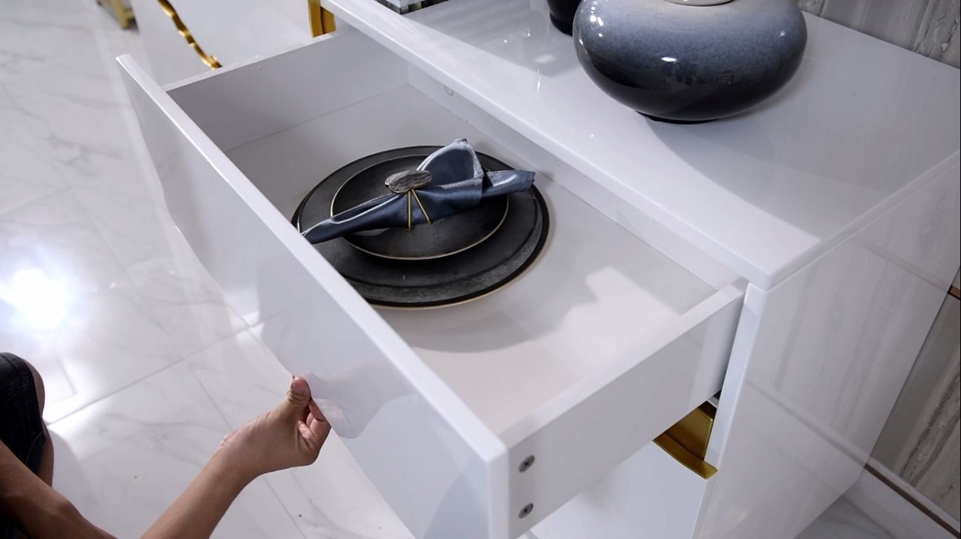 Modern White & Gold Dresser