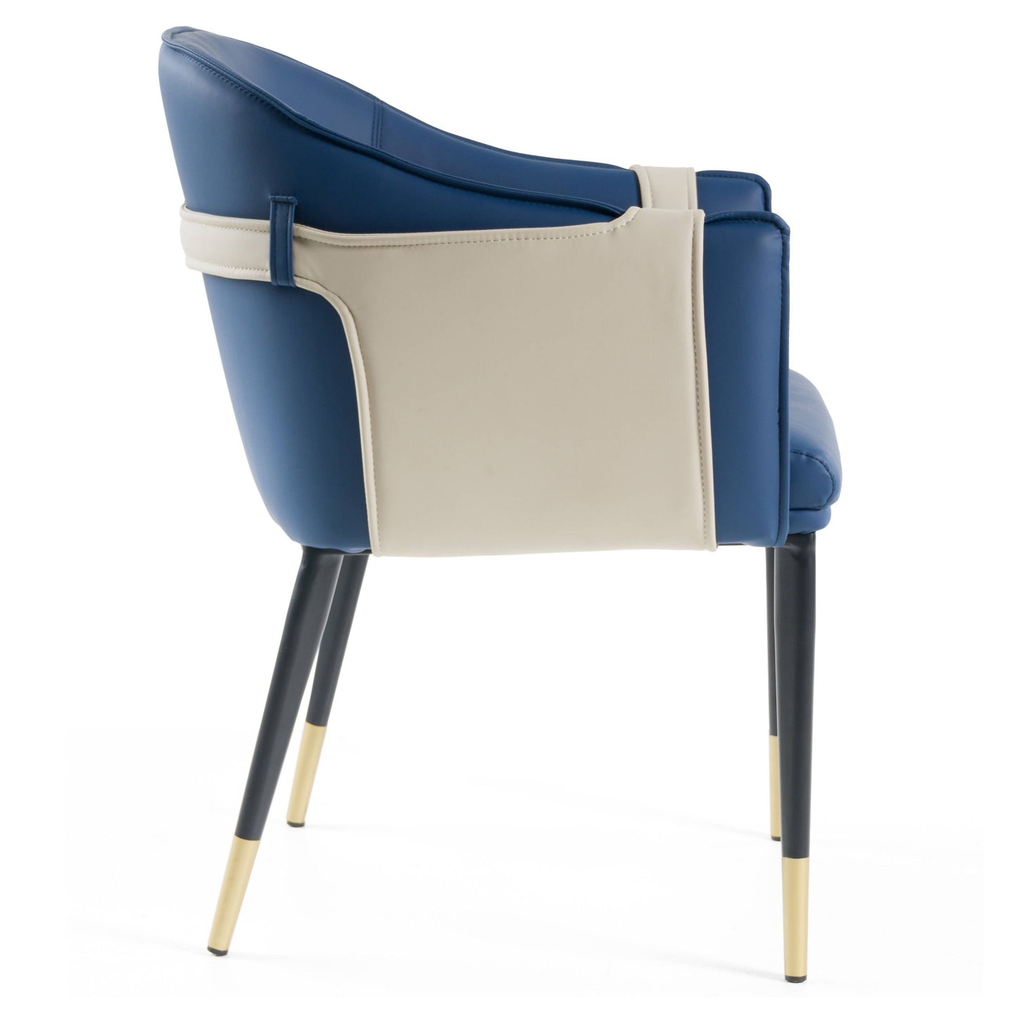 Azure Luxe Blue & Beige Dining Chair