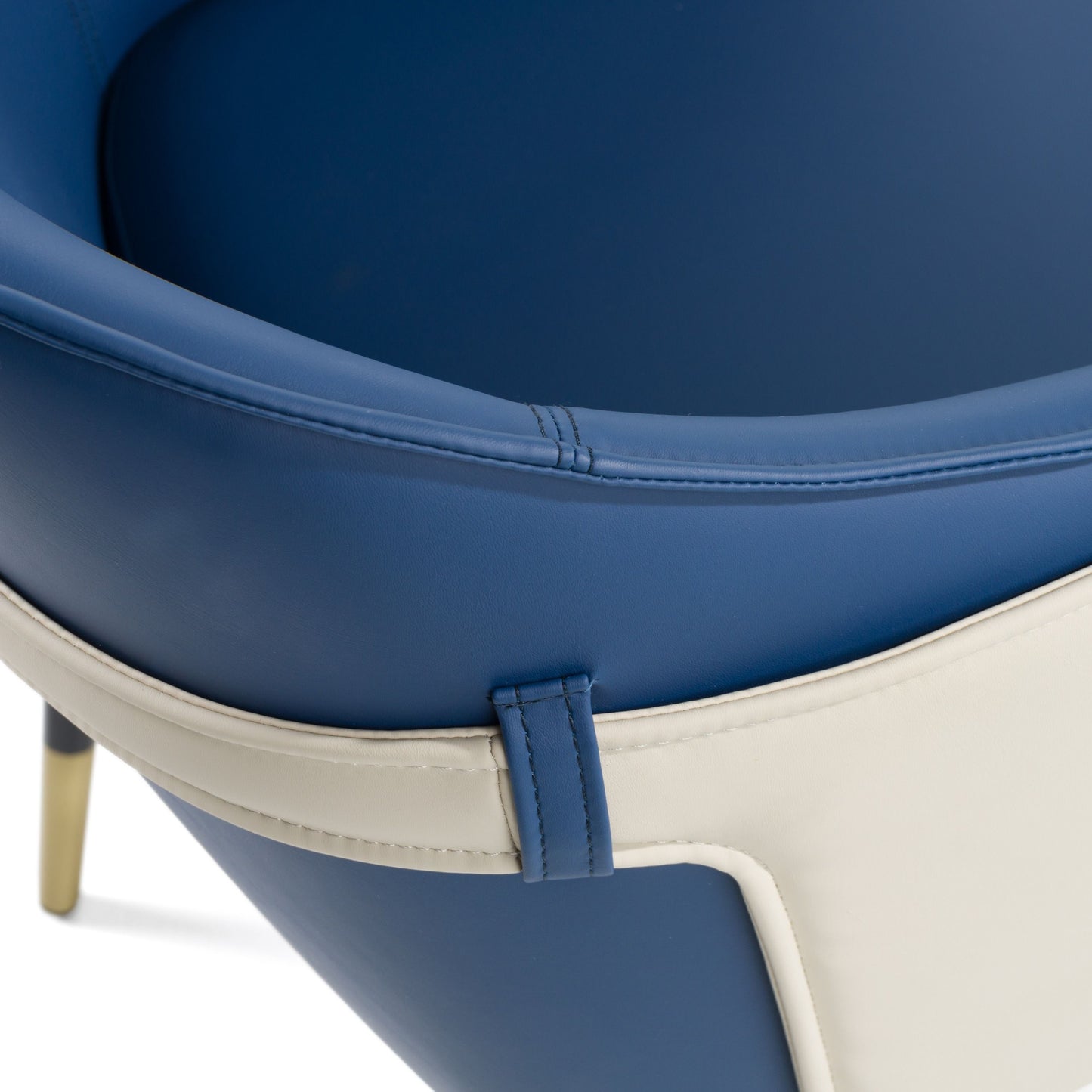Azure Luxe Blue & Beige Dining Chair