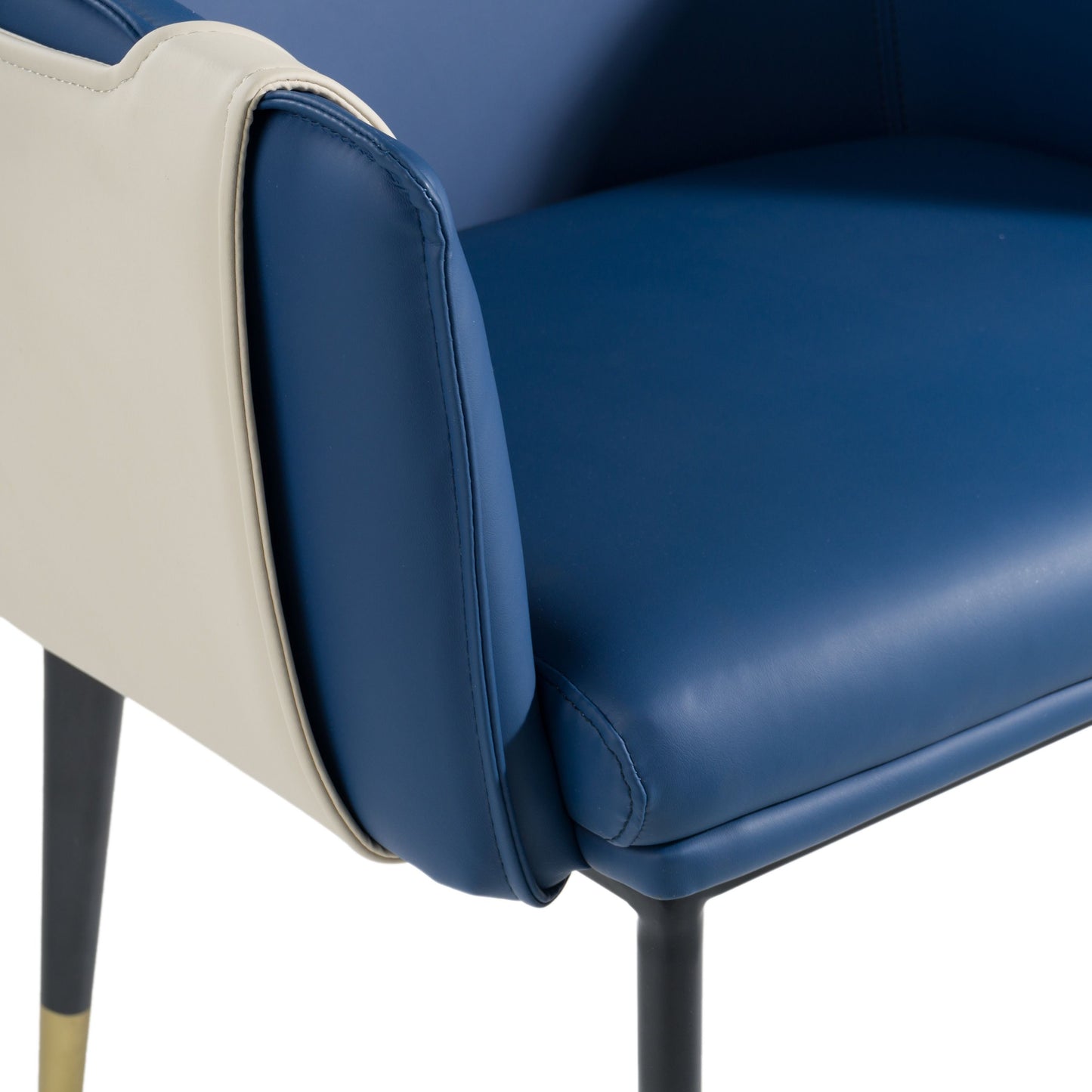 Azure Luxe Blue & Beige Dining Chair
