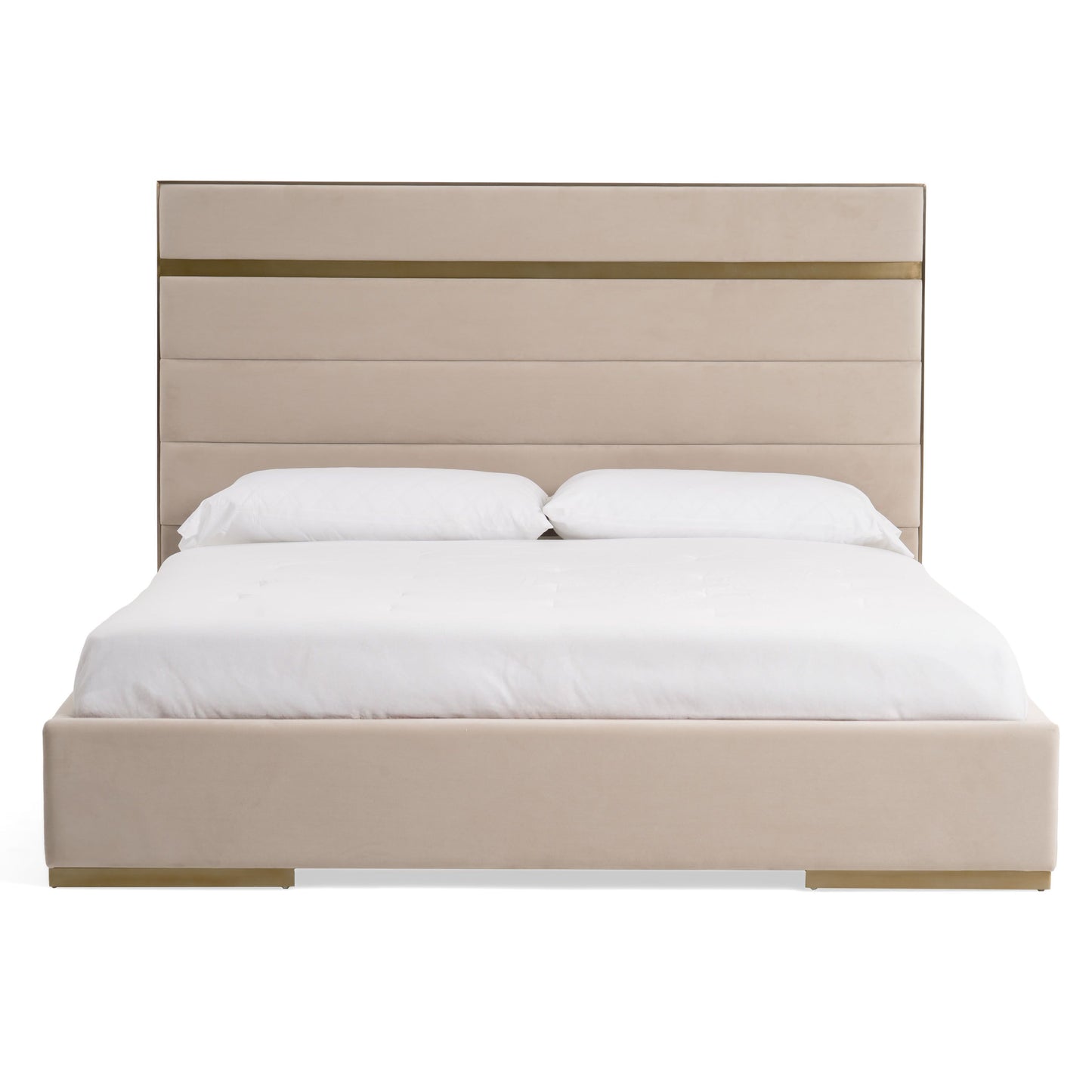 Luxury Beige Velvet + Brass Bedroom Set – Cartier