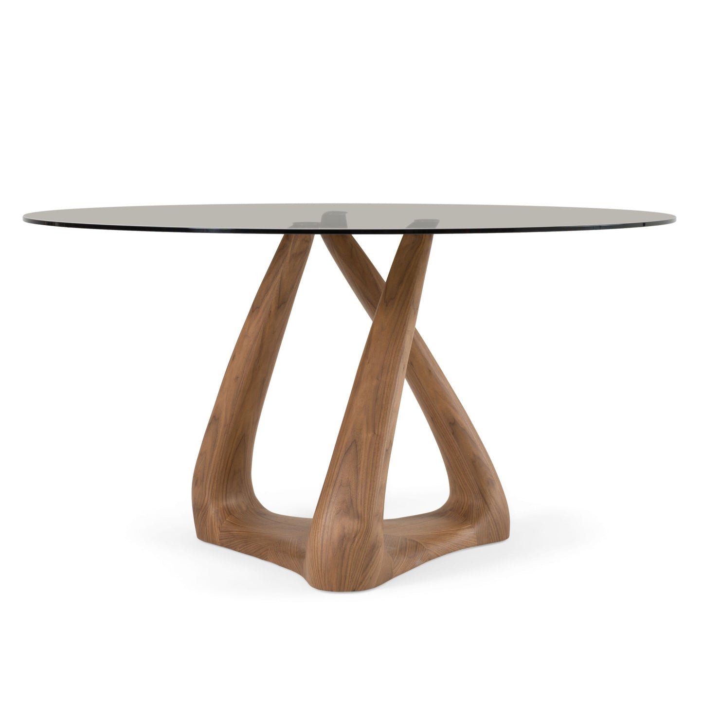 Christy Round Dining Table by Modrest 10mm Grey Tempered Glass