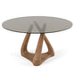 Christy Round Dining Table by Modrest 10mm Grey Tempered Glass
