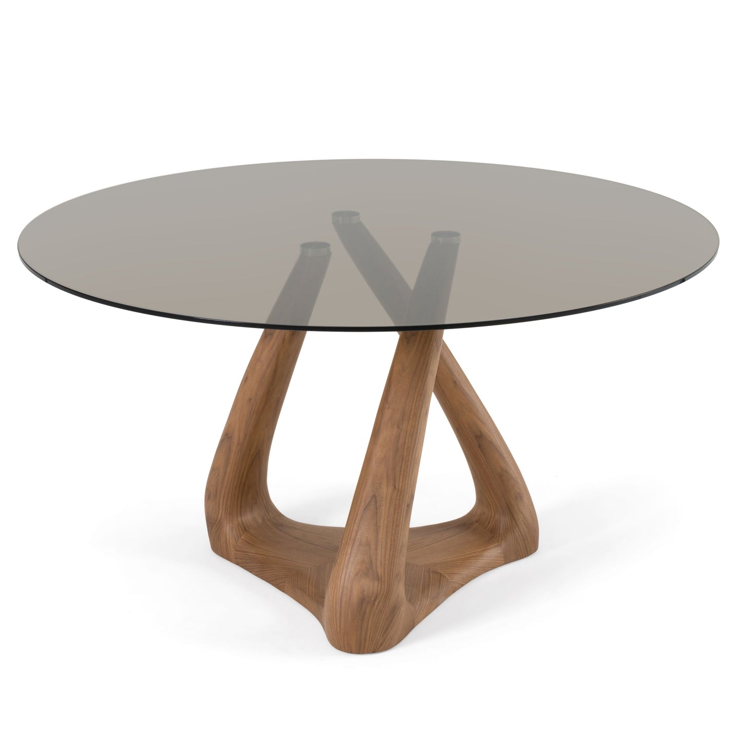 Christy Round Dining Table by Modrest 10mm Grey Tempered Glass