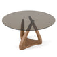 Christy Round Dining Table by Modrest 10mm Grey Tempered Glass