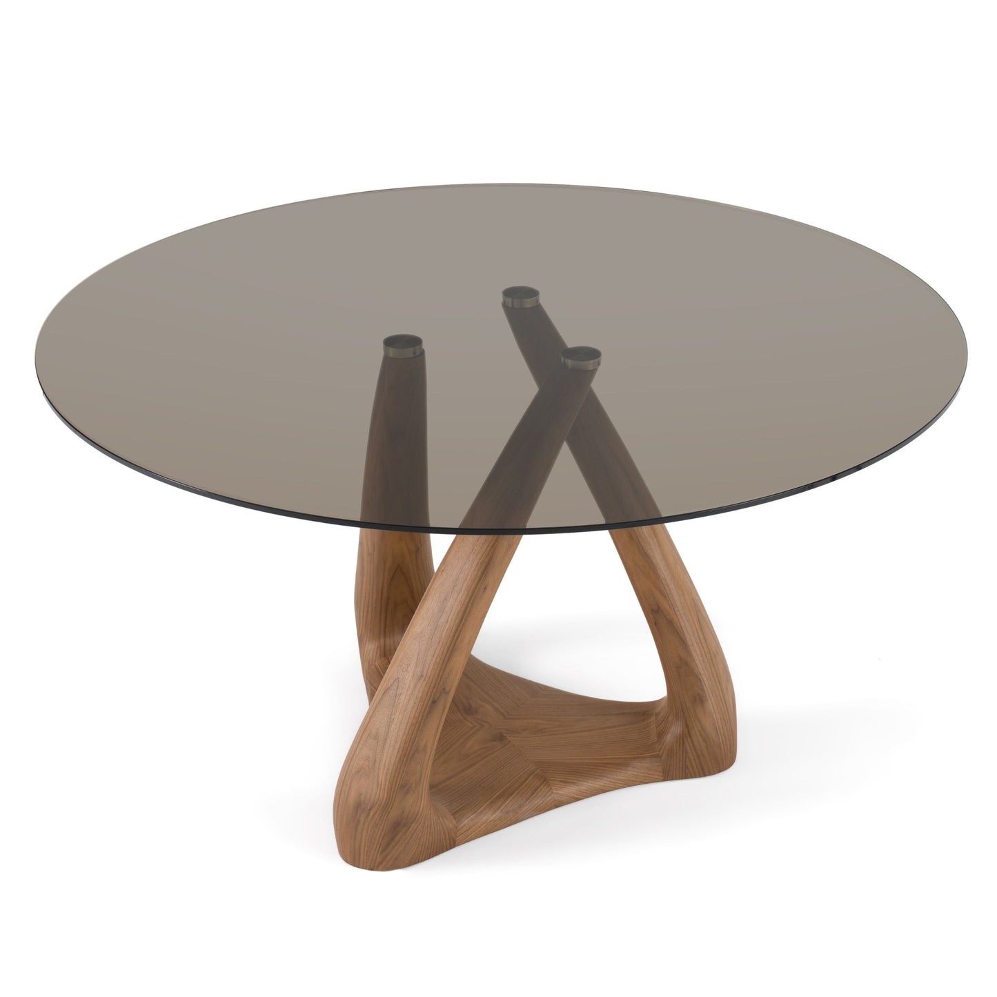 Christy Round Dining Table by Modrest 10mm Grey Tempered Glass