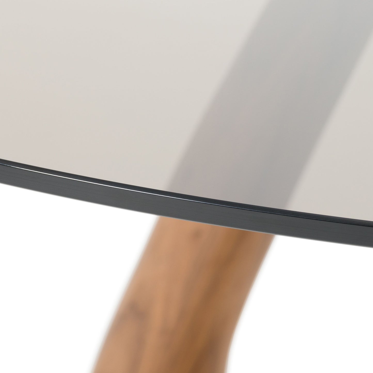 Christy Round Dining Table by Modrest 10mm Grey Tempered Glass