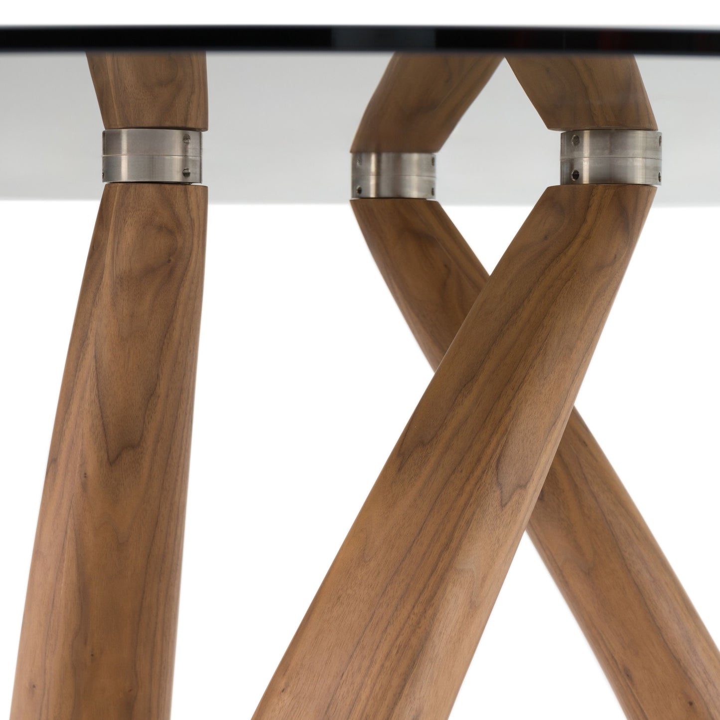 Christy Round Dining Table by Modrest 10mm Grey Tempered Glass