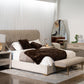 Modern Beige Velvet & Gold Bed With All Sets