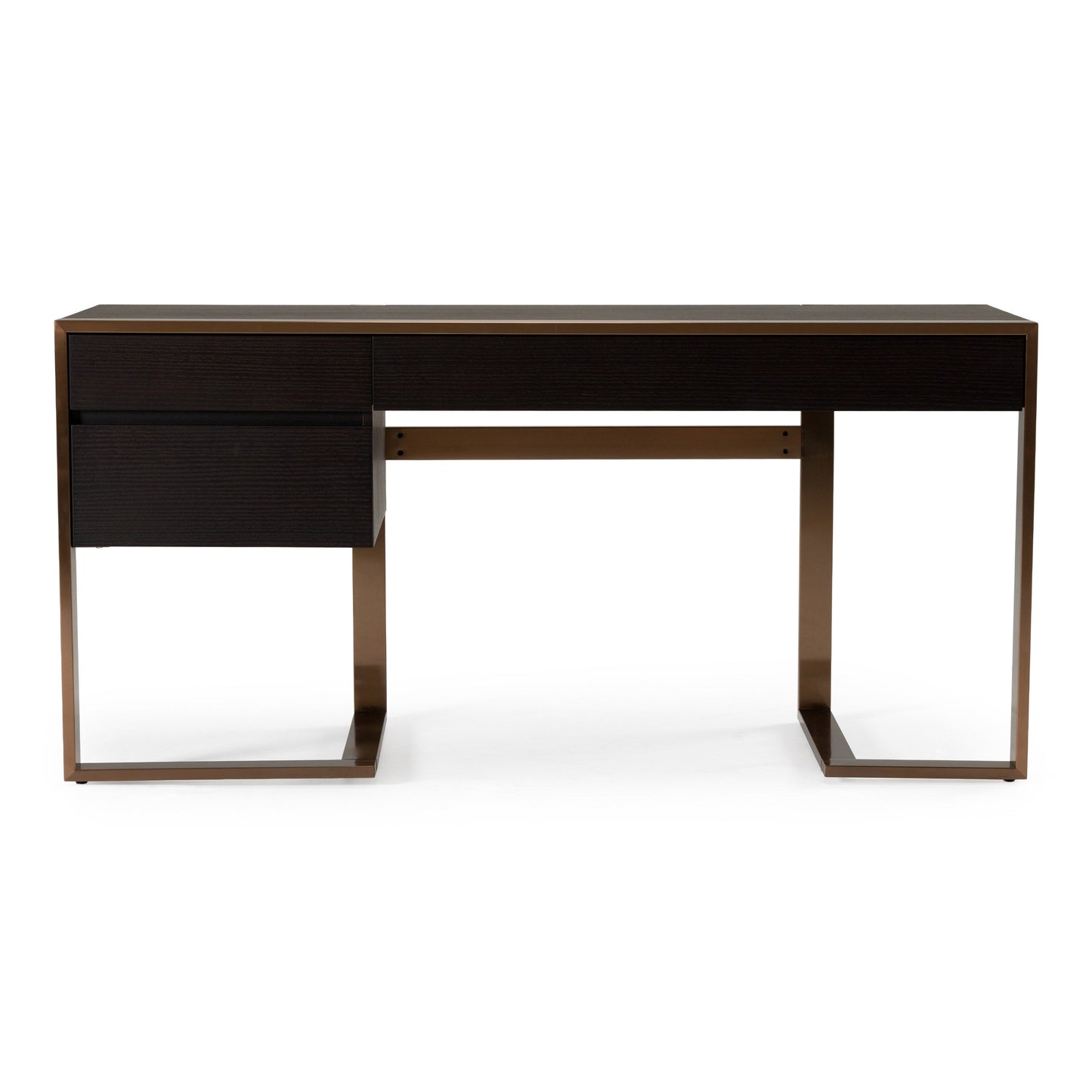 Elegant Wenge Office Desk with Rosegold Finish
