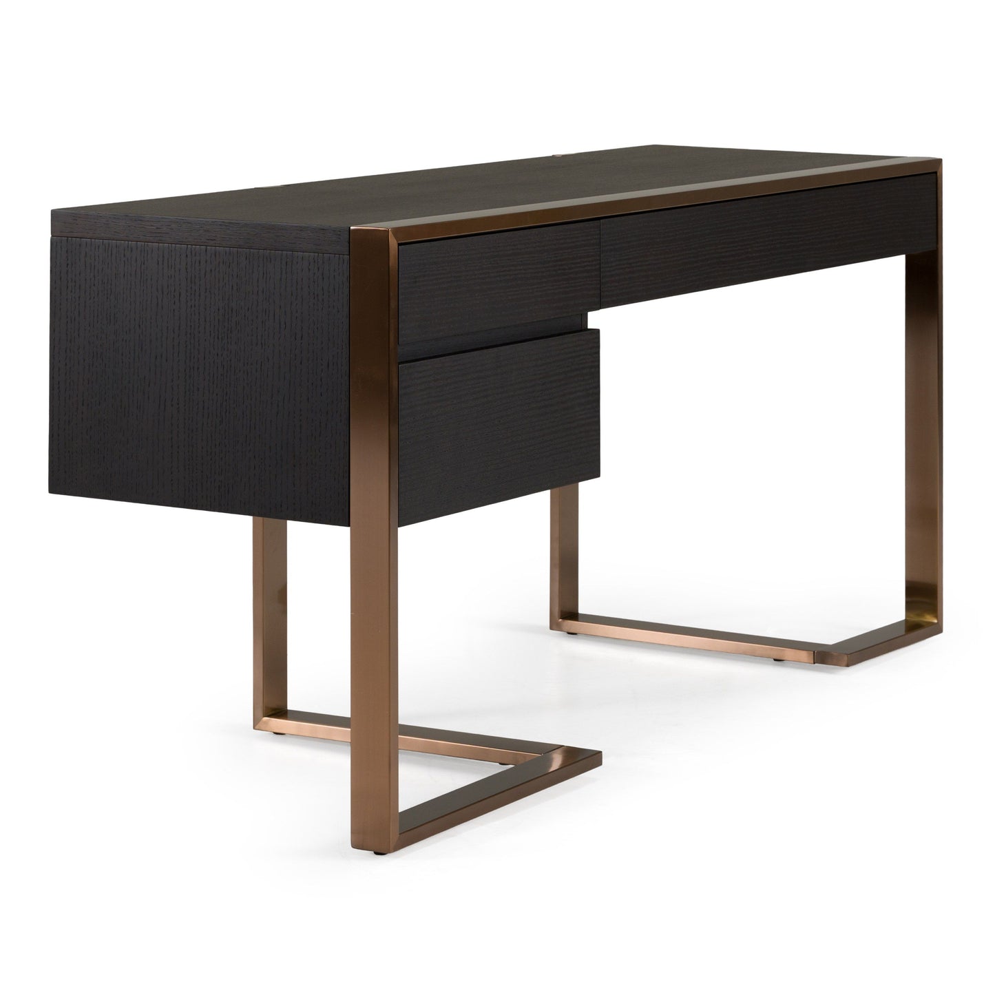 Elegant Wenge Office Desk with Rosegold Finish