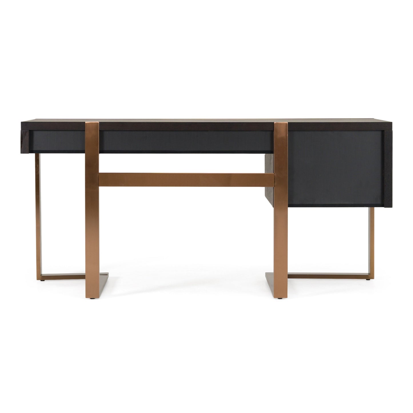 Elegant Wenge Office Desk with Rosegold Finish