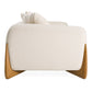 Fleury Contemporary Cream Fabric Sofa with Walnut Legs