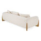 Fleury Contemporary Cream Fabric Sofa with Walnut Legs