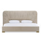 Modern Beige Velvet & Gold Bed With All Sets