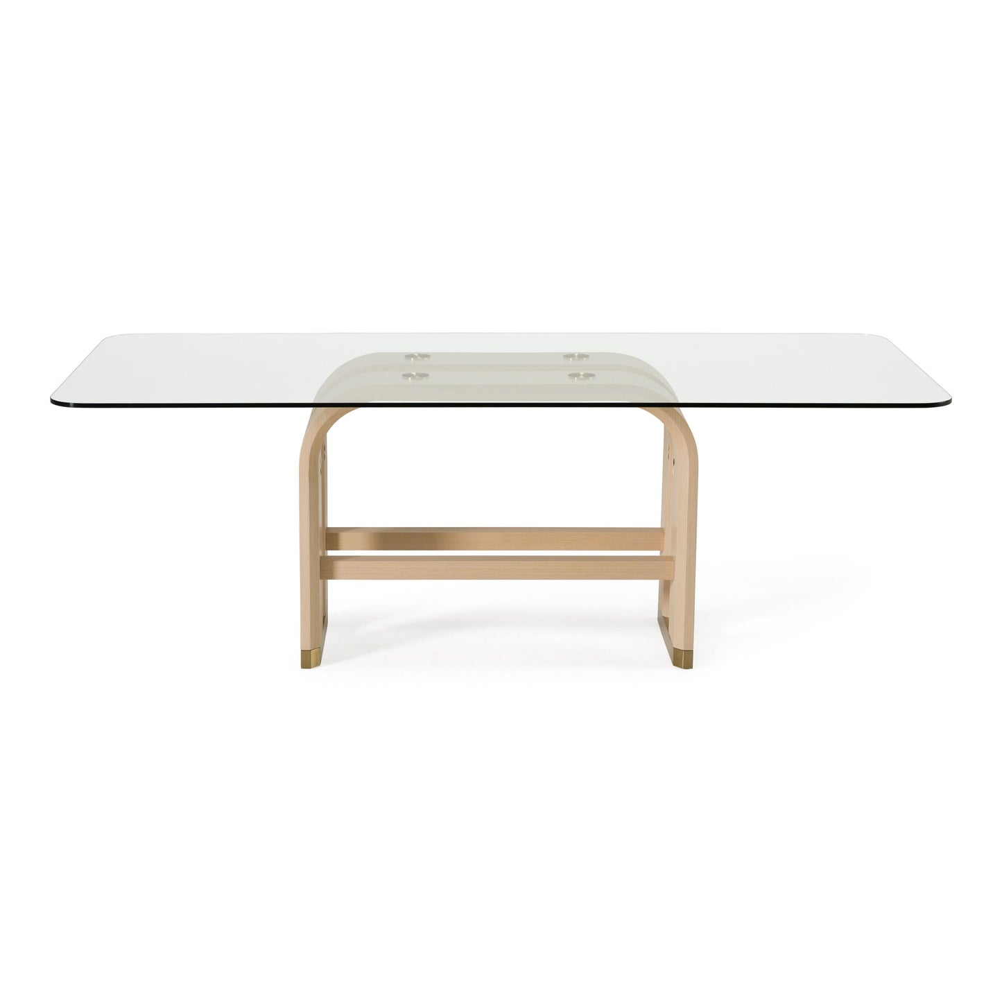 Modrest Florence Modern Dining Table — Seats 8, Glass & Oak Finish