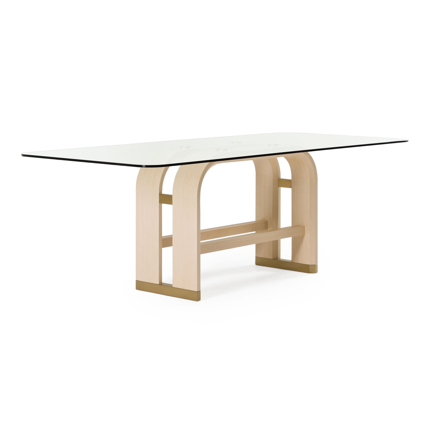 Modrest Florence Modern Dining Table — Seats 8, Glass & Oak Finish