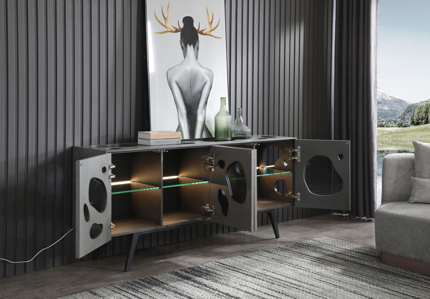 Modrest Fontana Grey Buffet