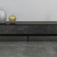 Gabrielle TV Stand – Acacia Veneer & Gold-Tip Metal Base