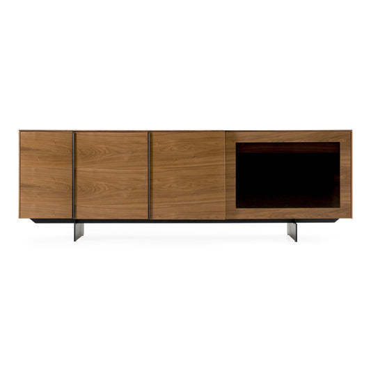 Modrest Glencoe Modern Glass & Walnut Buffet