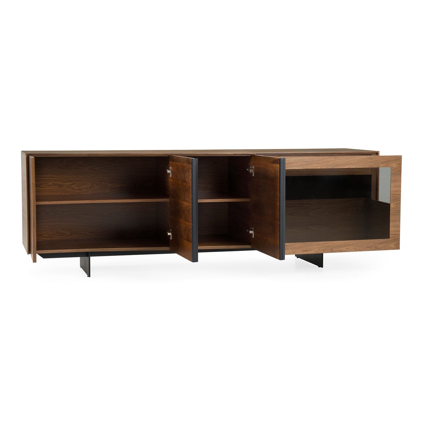 Modrest Glencoe Modern Glass & Walnut Buffet
