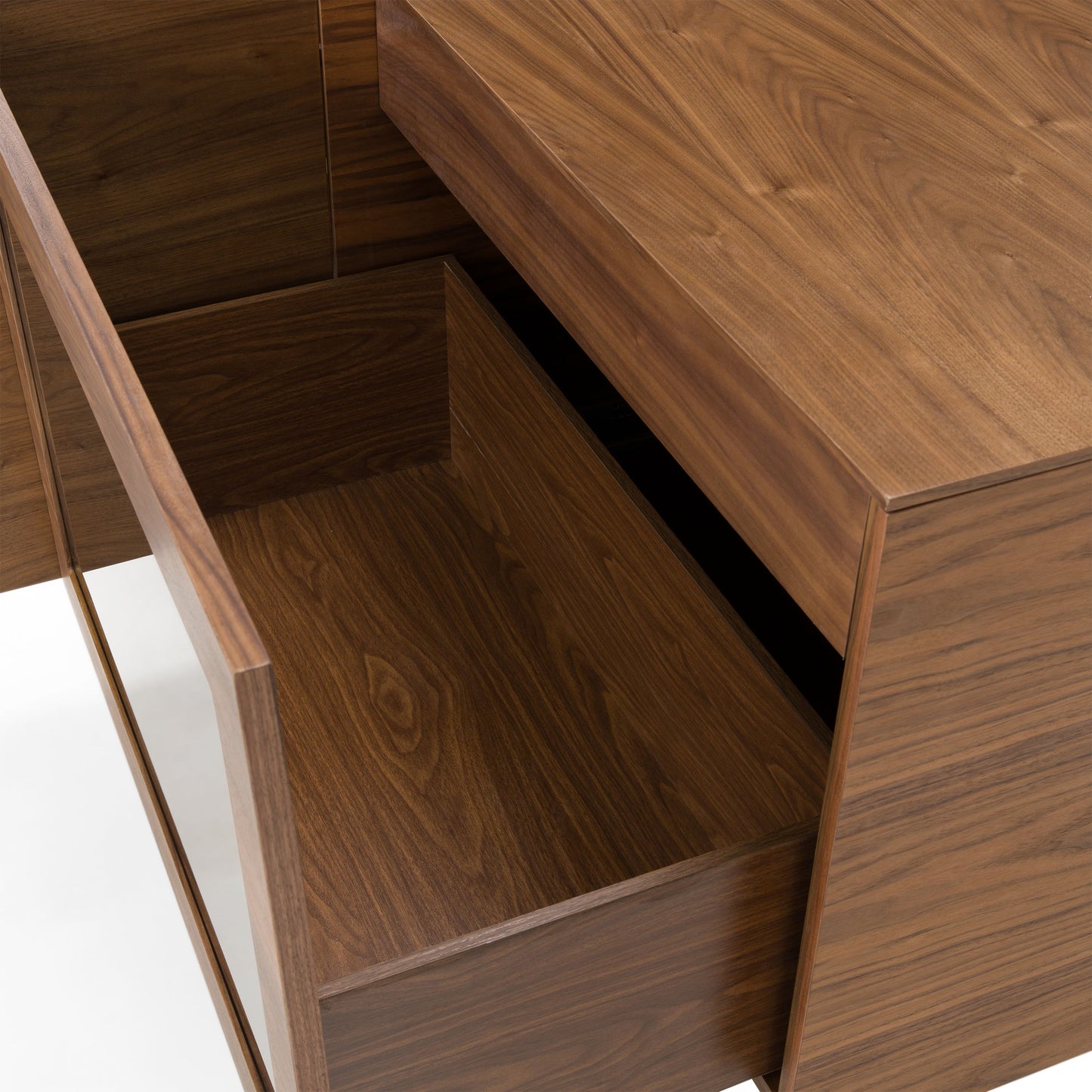 Modrest Glencoe Modern Glass & Walnut Buffet