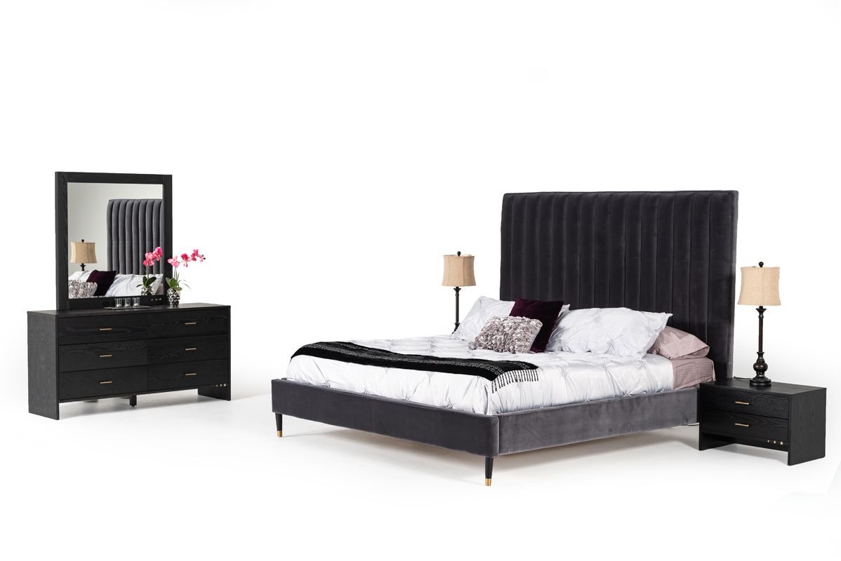 Hemlock Channel Tufted Velvet Bed by Modrest