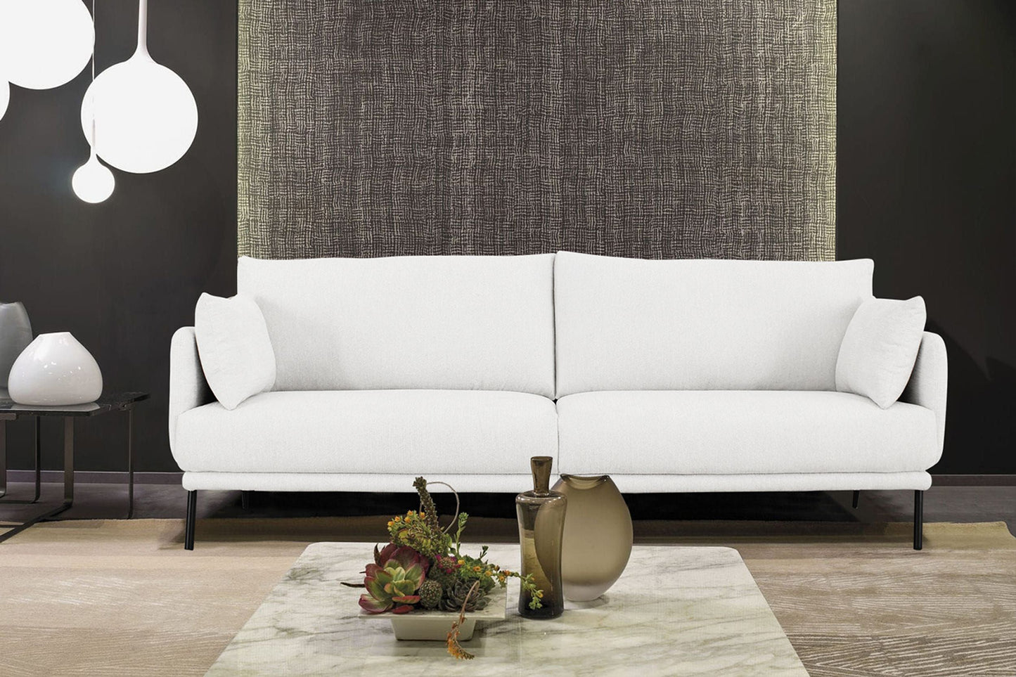 White Snow Eulalia Fabric Sofa