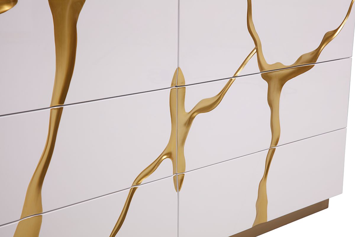 Modern White & Gold Dresser
