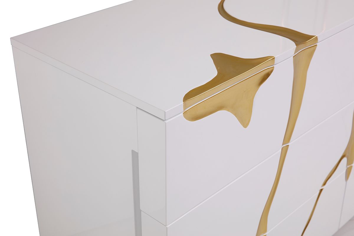Modern White & Gold Dresser