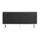 Matte Black Ash Veneer Cabinet with Steel Legs