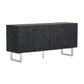 Matte Black Ash Veneer Cabinet with Steel Legs