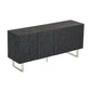 Matte Black Ash Veneer Cabinet with Steel Legs
