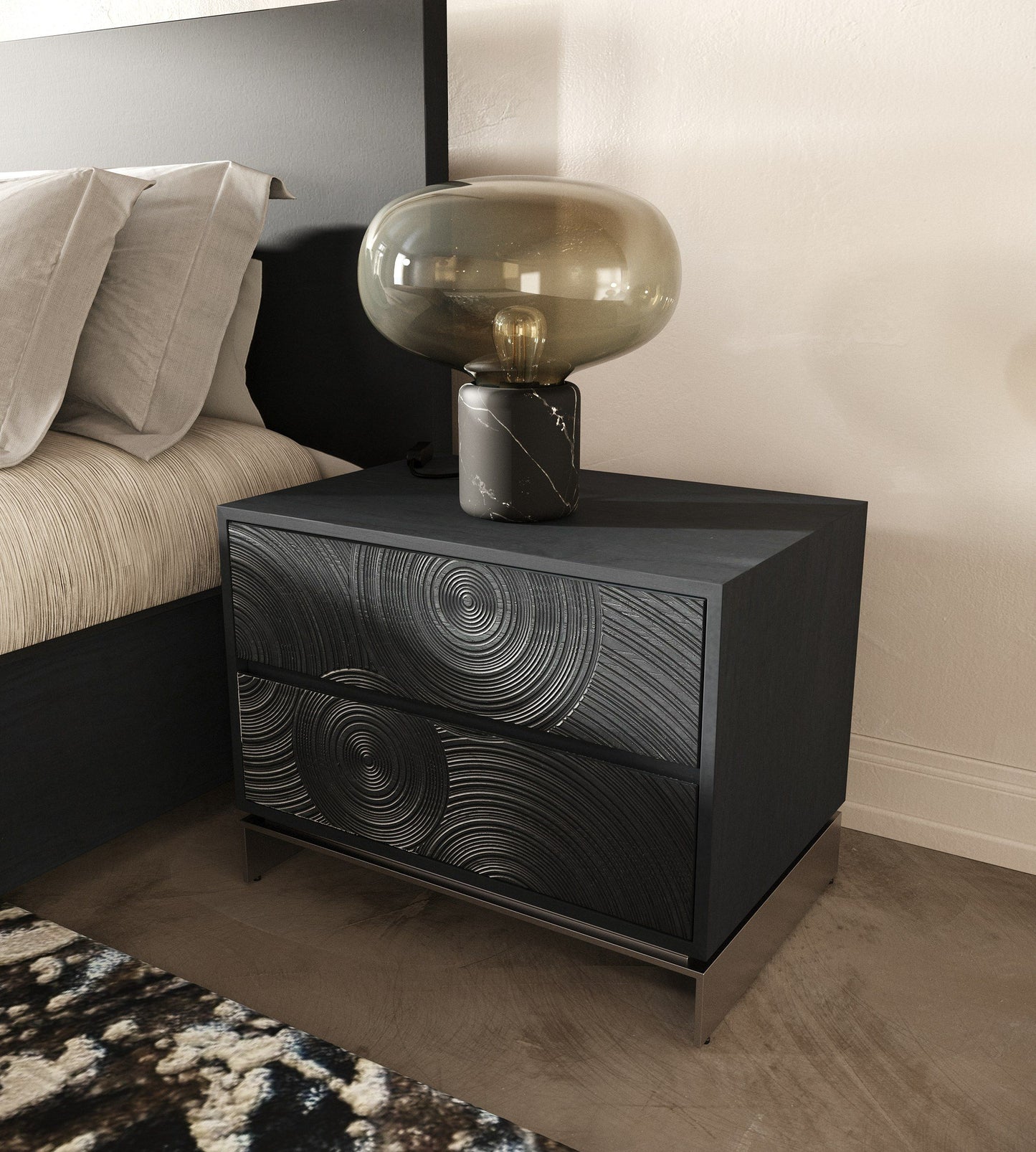 Lamod Cirque – Modern Black Ash 4-Piece Bedroom Set