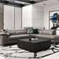 Viola Italian Contemporary Grey Leather Sectional Sofa