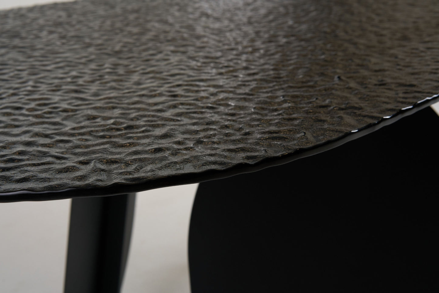 Hammered Grey Glass Rectangular Dining Table