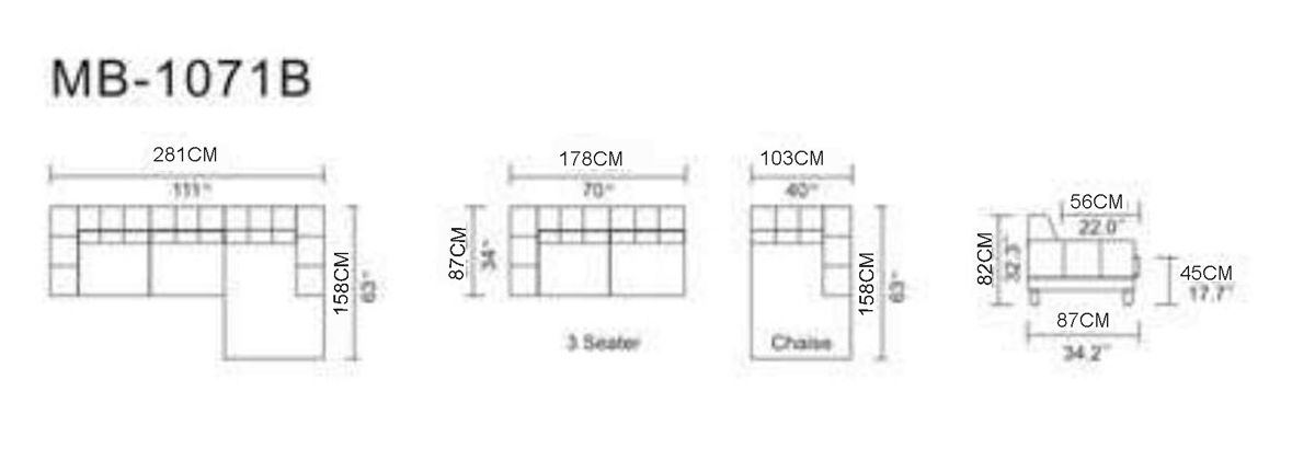 Casa Forli Modern Grey Sectional
