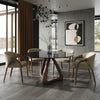 Christy Round Dining Table by Modrest 10mm Grey Tempered Glass