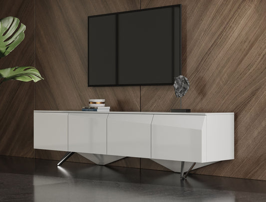Columbia Modern White TV Stand