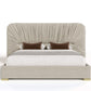 Modern Beige Velvet & Gold Bed With All Sets