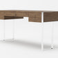 Modern Walnut & Stainless Steel Writing Desk
