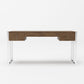 Modern Walnut & Stainless Steel Writing Desk