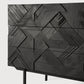 Graphic Dresser – Modern Black Teak Geometric 3-Drawer Chest