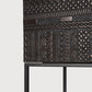 Minimalist Traditional Teak TV Cabinet with Linear Motifs