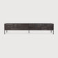 Minimalist Traditional Teak TV Cabinet with Linear Motifs