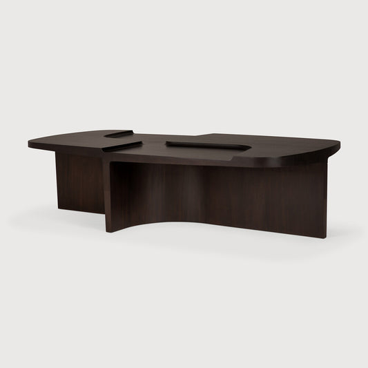Brutalist Coffee Table — Solid Mahogany Sculptural Centrepiece