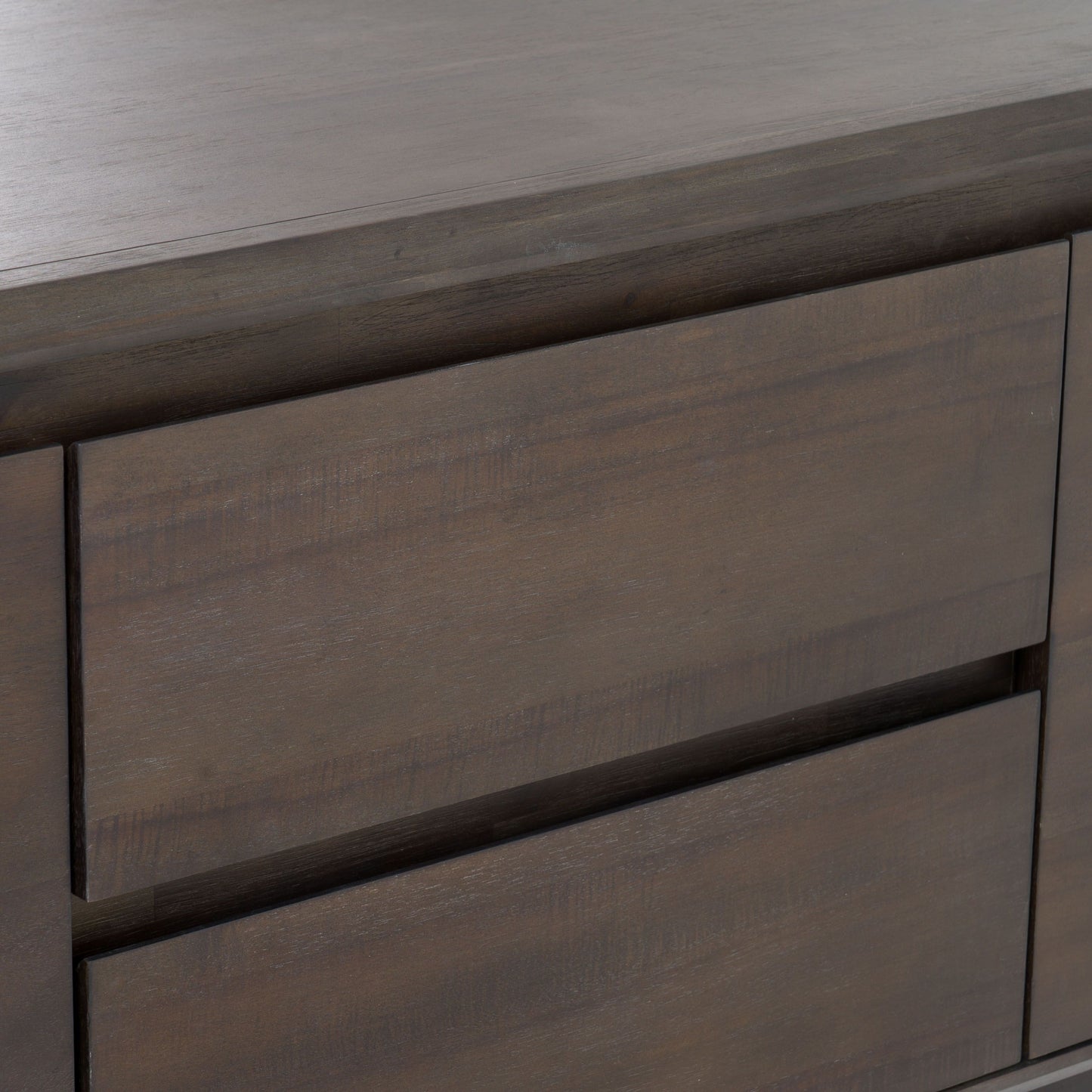 Dark Stained Acacia Solid Wood Sideboard